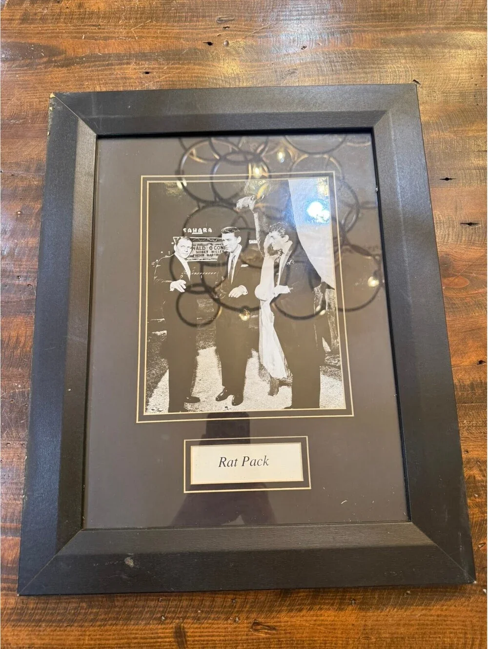 Framed Vintage Rat Pack Photograph Featuring Frank Sinatra, Dean Martin, Sammy D